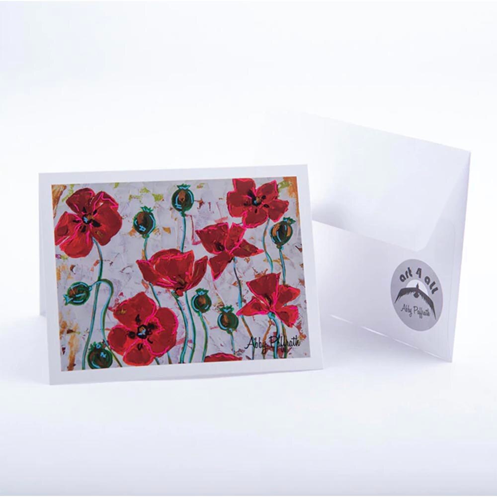 Art 4 All My Poppy Greeting Card 6 Pack in One Color
